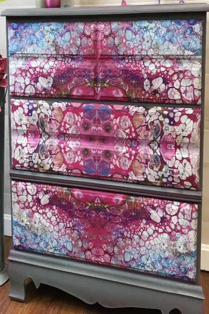 Paint Poured Decoupage with Tanglewood Sue