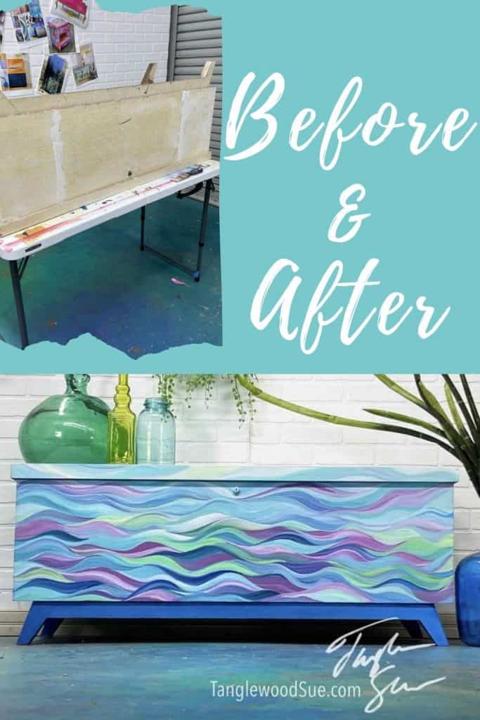 Don't paint that, upcycled trunk, painted furniture