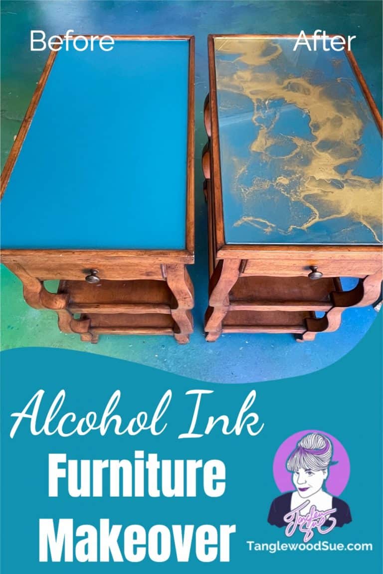 How to use Alcohol Ink in your Furniture Makeover